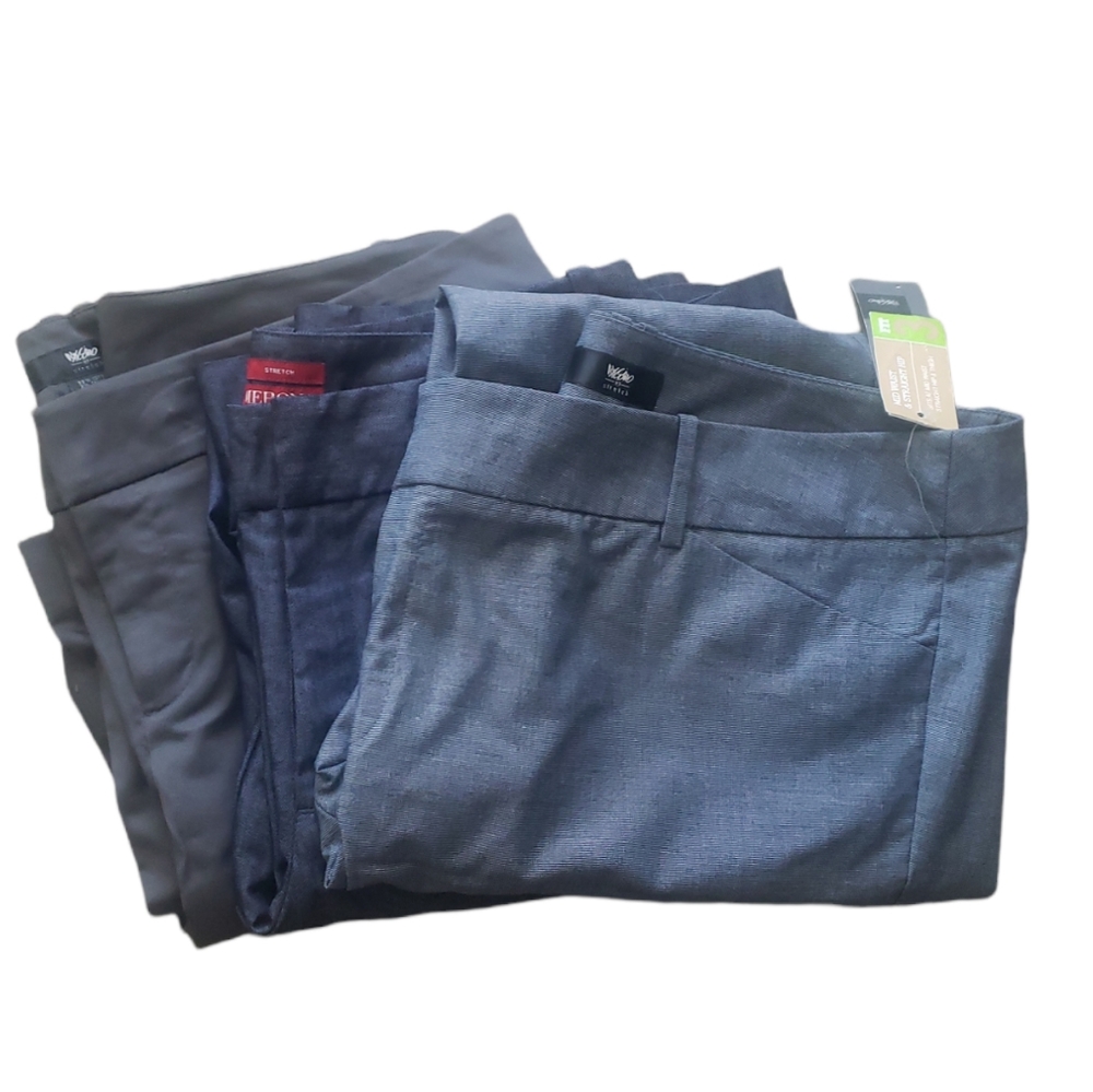 NEW, 3 Pair Bundle Plus Size Dark Tone Trousers